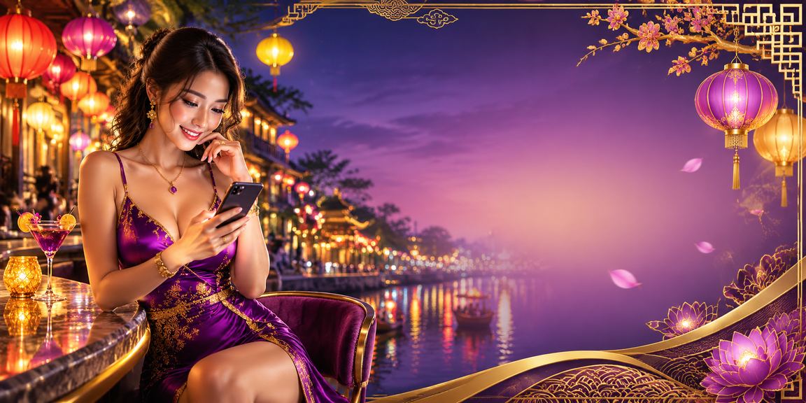 Người dùng Hà Nội chơi casino trực tuyến trên điện thoại dưới ánh đèn lồng về đêm